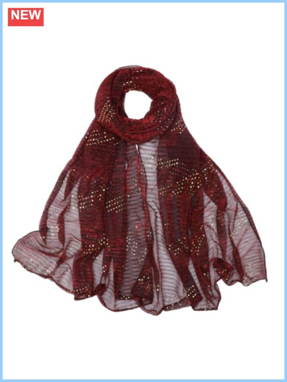 Sequin Neck Scarf Sheer Mesh Chiffon Shawl Wrap Bandana